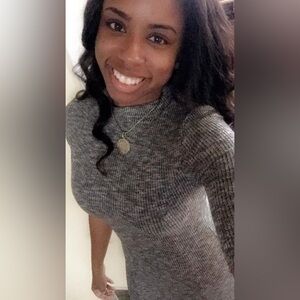 Gray Ribbed Knit Skater Dress – Casual & Comfy